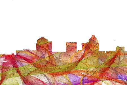 Greensboro North Carolina Skyline - Summer Swirl by Marlene Watson art print