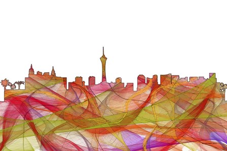 Las Vegas Nevada Skyline - Summer Swirl by Marlene Watson art print