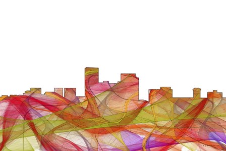 Lexington Kentucky Skyline - Summer Swirl by Marlene Watson art print