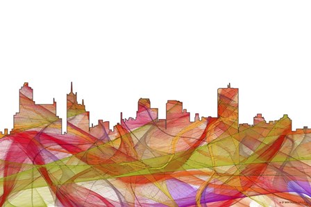 Memphis Tennessee Skyline -Summer  Swirl by Marlene Watson art print