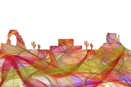 Mesa Arizona Skyline - Summer Swirl by Marlene Watson art print