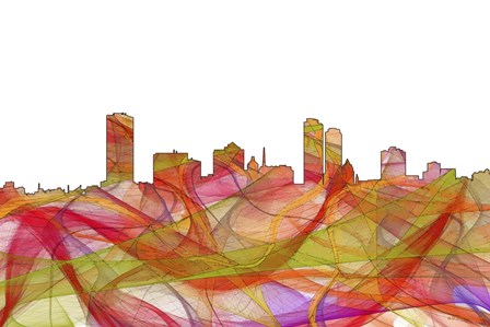 Milwaukee Wisconsin Skyline - Summer Swirl by Marlene Watson art print