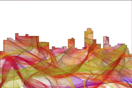 New Brunswick New Jersey Skyline - Summer Swirl by Marlene Watson art print