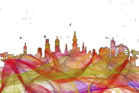 New Orleans Louisiana Skyline-  Summer Swirl by Marlene Watson art print