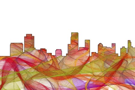 Newark New Jersey Skyline -Summer Swirl by Marlene Watson art print