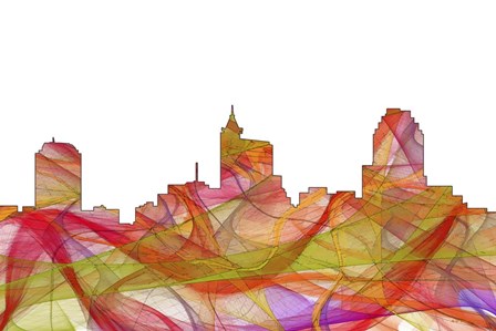 Raleigh North Carolina Skyline - Summer Swirl by Marlene Watson art print