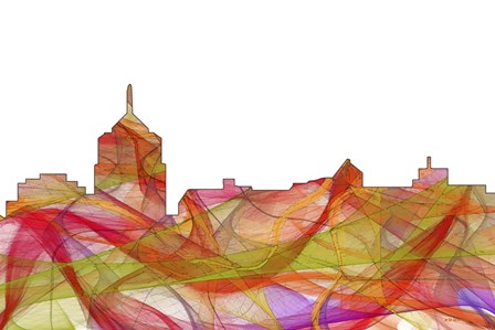 Roanoke Virginia Skyline - Summer Swirl by Marlene Watson art print