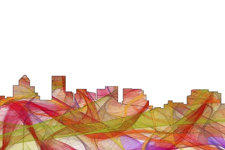 Salem Oregon Skyline - Summer Swirl by Marlene Watson art print
