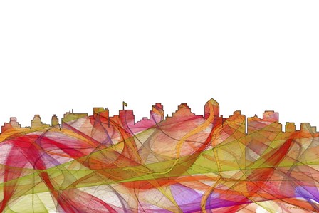 San Diego California Skyline - Summer Swirl by Marlene Watson art print