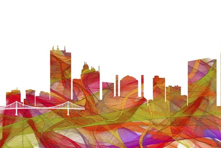 Toledo Skyline - Summer Swirl by Marlene Watson art print
