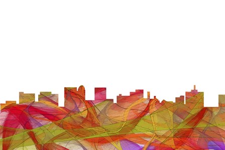 Topeka Kansas Skyline - Summer Swirl by Marlene Watson art print