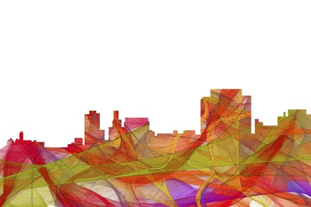 Trenton New Jersey Skyline - Summer Swirl by Marlene Watson art print