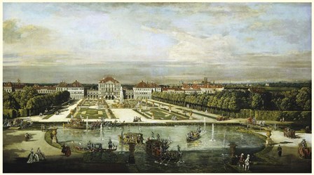 Baroque Nymphenburg Palace By Bernardo Bellotto 1760 by Vintage Lavoie art print