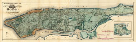 City And Island Of NY 1865 by Vintage Lavoie art print