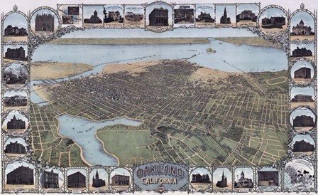 Map Of Oakland California1900 by Vintage Lavoie art print