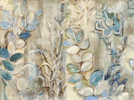 Aqua Leaves by Marietta Cohen art print