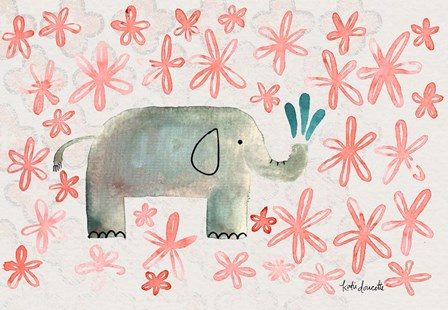 Floral Elephant by Katie Doucette art print
