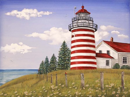 Summer Lighthouse A by Jean Plout art print