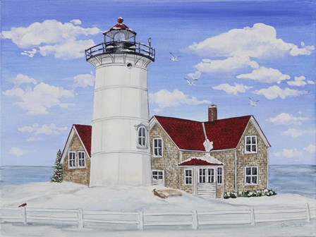 Winter Lighthouse B by Jean Plout art print