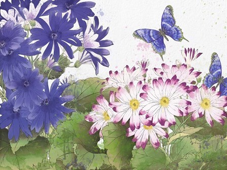 Florals And Butterflies by Jean Plout art print