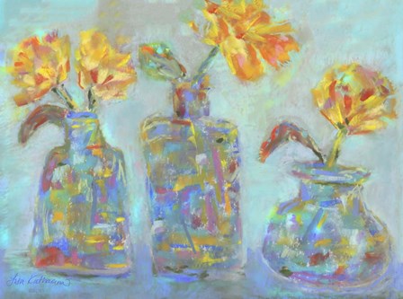 Nina's Three Bud Vases by Lisa Katharina art print
