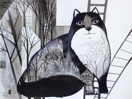 Black Cat 2 by Oxana Zaika art print