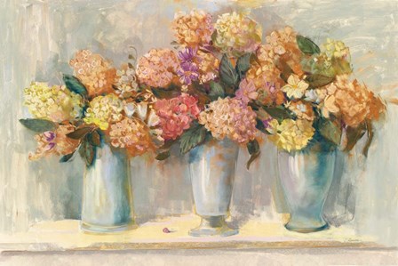 Fall Hydrangea Bouquets by Carol Rowan art print