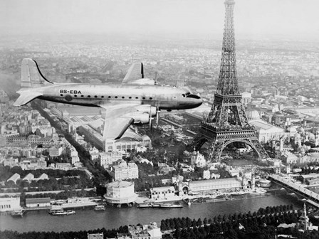 Airplane Over Paris art print