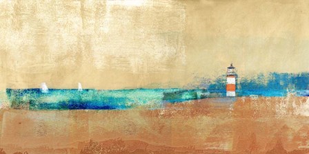 Coast Line and Lighthouse by Alex Blanco art print