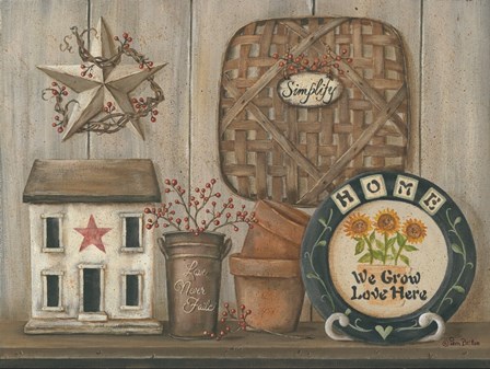 Home Country Shelf by Pam Britton art print
