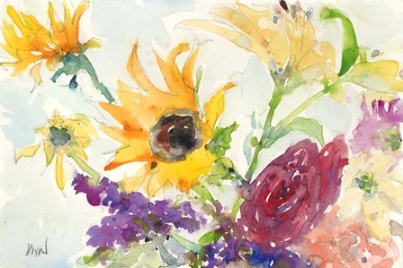 Bright Wild Flowers I by Sam Dixon art print