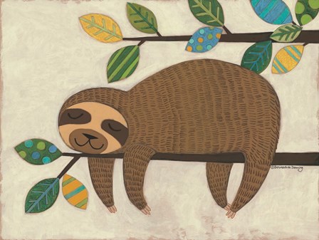 Sleeping Sloth by Bernadette Deming art print