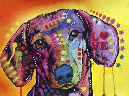 Tilt Dachshund Love by Dean Russo art print