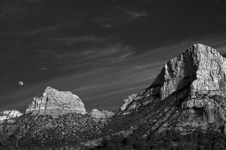 Moon Over The Red Rocks Sedona Arizona 1 by Tom Brossart art print