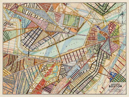 Modern Map of Boston by Nikki Galapon art print