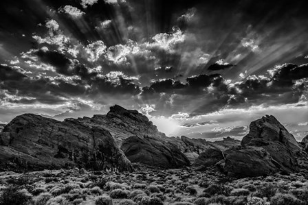 Valley Of Fire 4 Black &amp; White by Duncan art print