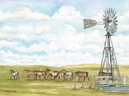 Pasture Horses by Cindy Jacobs art print