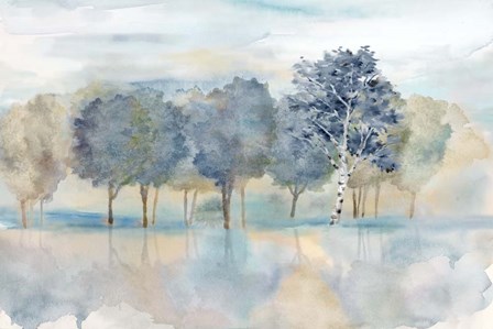 Treeline Reflection Landscape by Cynthia Coulter art print
