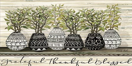 Grateful Mud Cloth Vase by Cindy Jacobs art print