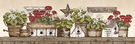 Geranium Shelf by Linda Spivey art print