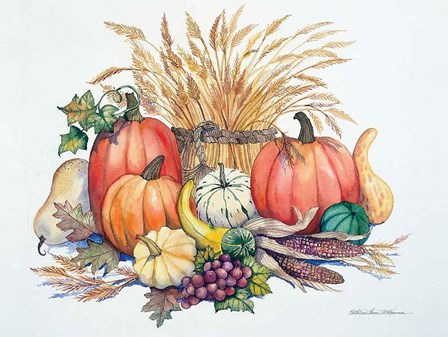 Pumpkin Harvest by Kathleen Parr McKenna art print