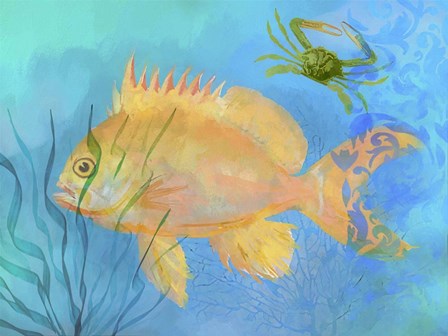 Orange Fish Sea Life by Cora Niele art print