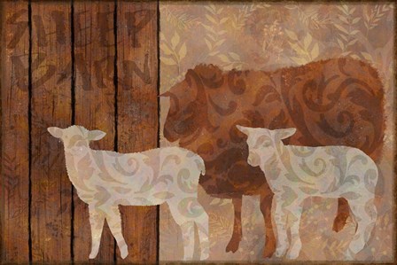 Farm Friends Sheep and Lambs by Cora Niele art print