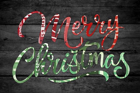 Merry Christmas License Plates by Design Turnpike art print