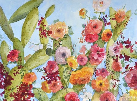 Rose And Cactus Garden by Marietta Cohen art print