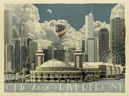 Chicago River Cruise Day by Old Red Truck art print