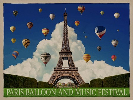 Paris Balloon Music Fest by Old Red Truck art print
