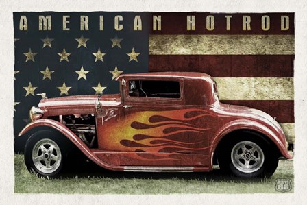 American Hot Rod by Old Red Truck art print